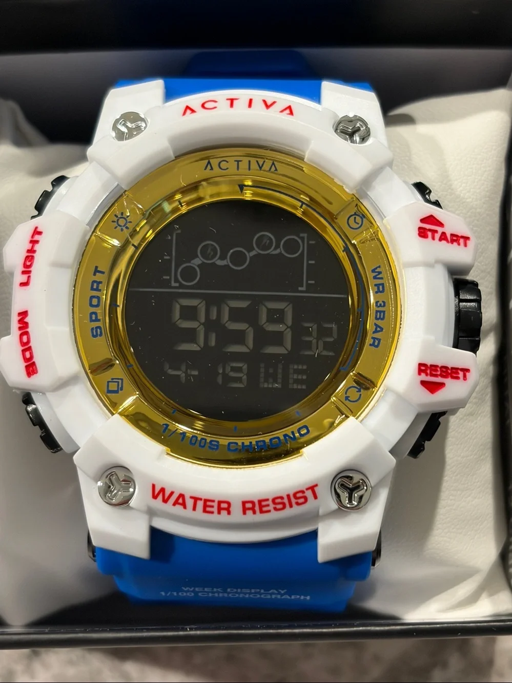 Activa X Invicta ACW8082-013 digital unisex watch 50 mm Blue White